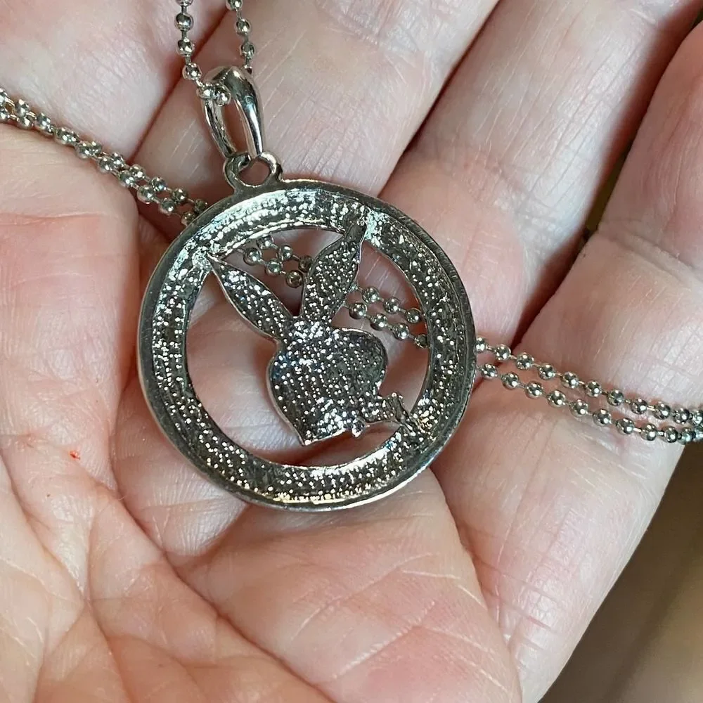 Vintage Playboy Bunny Crystal Necklace
